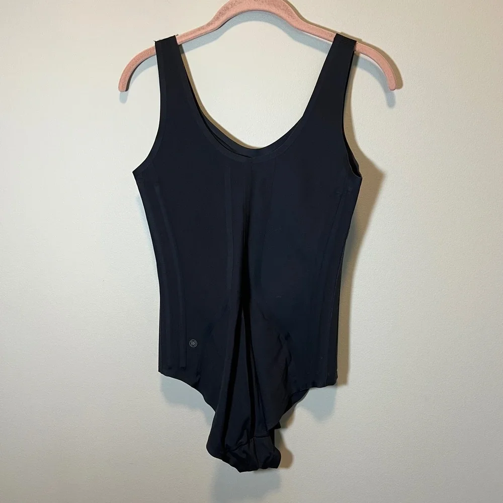 Honeylove Women's Tank Bodysuit Black Shapewear Medium Smoothing